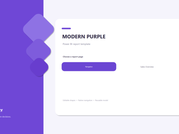 Szablon Power BI: Modern Purple