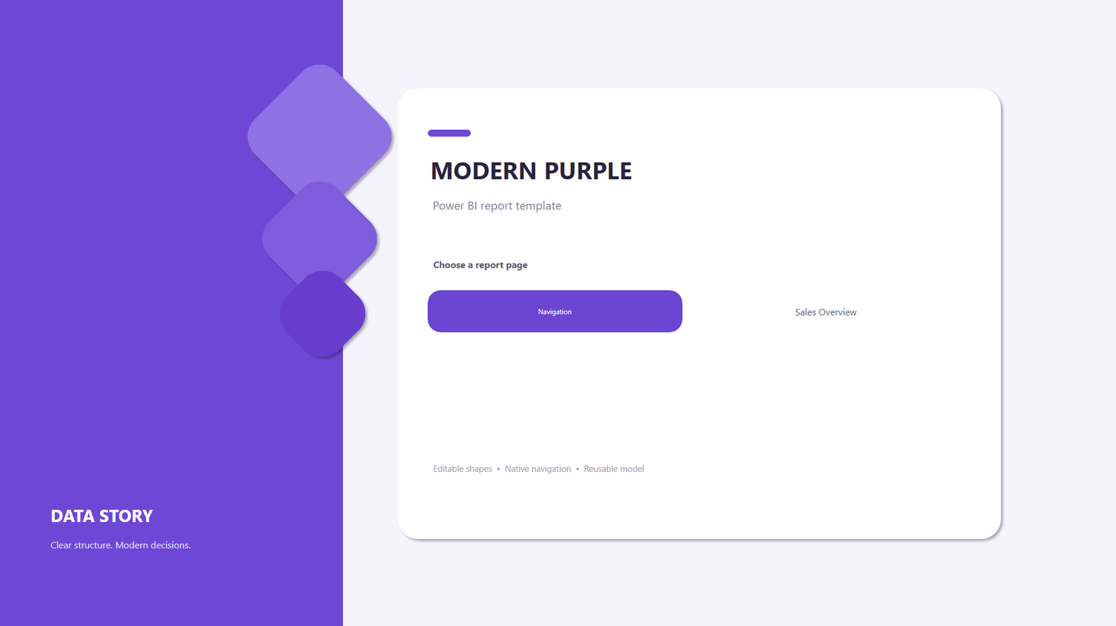 Pakiet 3 szablonów Power BI: Modern Purple, Cobalt Verge, Lavender - obrazek 8