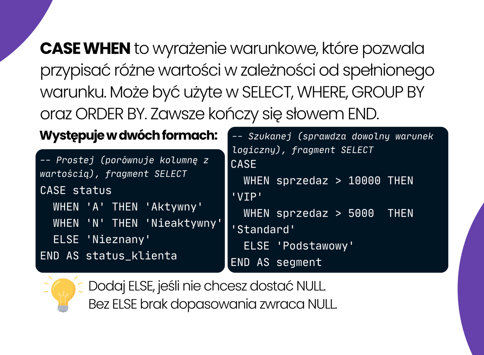Fiszka SQL: odpowiedź